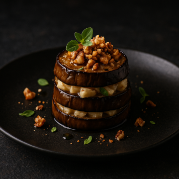 Запечени патладжани с ферментирало сирене и орехи